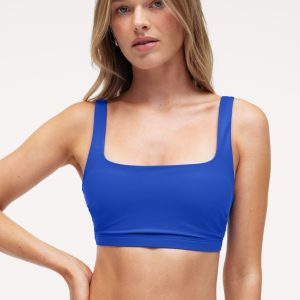 Square Neck Bikini Top | Smooth Blueberry