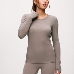 Sporty Rib Bra Long Sleeve | Cocoa