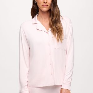 Long Sleeve Button-Up Pajama Shirt | Makeup