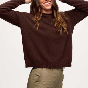 Cozy Knit Mockneck Sweater | Heather Espresso