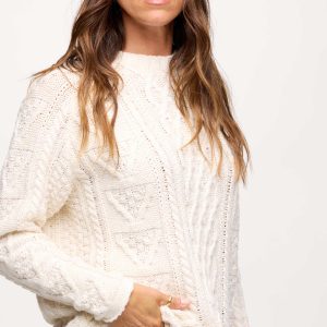 Heritage Cable Sweater | Pearl