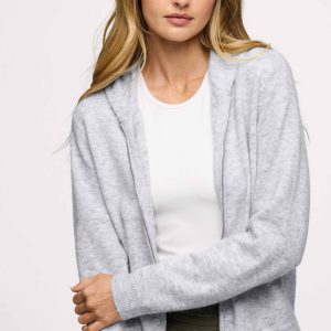 Cozy Knit Zip-Up Cardigan | Heather Grey