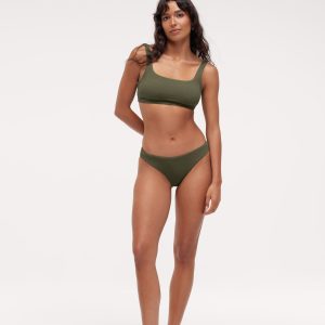 Square Neck Bikini Top | Crispy Darkest Olive