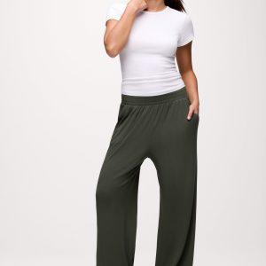 Slinky Rib Lounge Pant | Darkest Olive