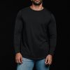 Long Sleeve Curved Hem T-Shirt | Black
