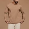 Long Sleeve Curved Hem T-Shirt | Cinnamon