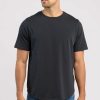Short Sleeve Curved Hem T-Shirt | Black