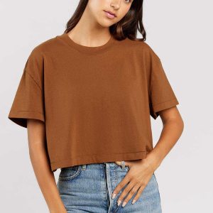 Vintage Cotton Cropped Tee | Chocolate