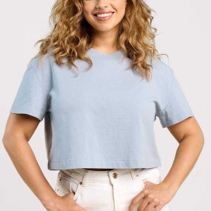 Vintage Cotton Cropped Tee | Mist
