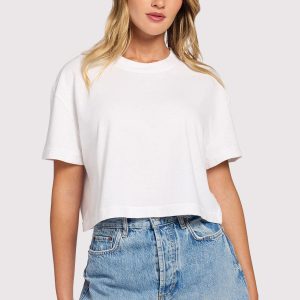Vintage Cotton Cropped Tee | White