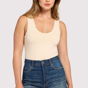 Seamless Scoop Tank Bodysuit | Bone