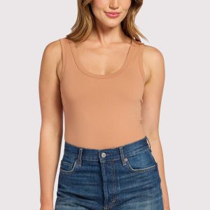 Seamless Scoop Tank Bodysuit | Clay