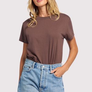 Soft Cotton Everyday T-Shirt Bodysuit | Coffee