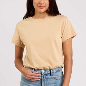 Soft Cotton Everyday T-Shirt Bodysuit | Oat