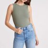 Ribbed Crewneck Tank Bodysuit | Olive