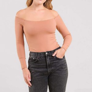 Off The Shoulder Bodysuit | Clay