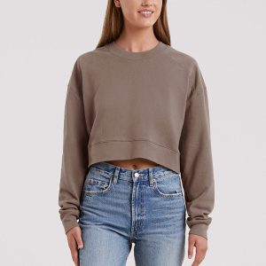 Cropped Crewneck Sweatshirt | Mocha