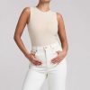Cotton Stretch Classic Crewneck Tank Bodysuit | Heather Bone