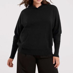 Luxe Knit Hoodie | Black