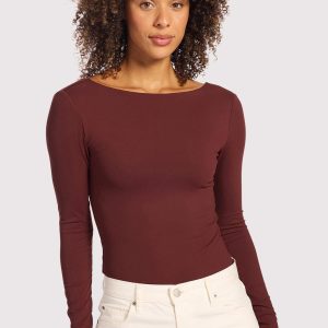 Open Back Bodysuit | Black Cherry