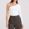 One Shoulder Bodysuit | White