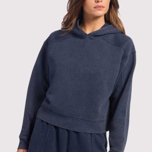 Vintage Fleece Cropped Hoodie | Washed Navy