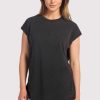 Soft Cotton Tunic Muscle Tee | Washed Black