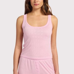 Heart Pointelle Pajama Scoop Tank | Bon Bon