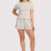 Heart Pointelle Pajama Cheeky Short | Heather Grey