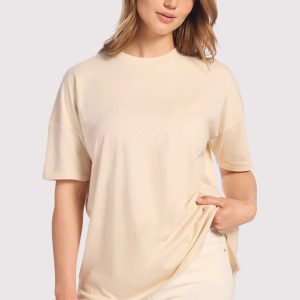 Soft Cotton Oversized Tee | Bone