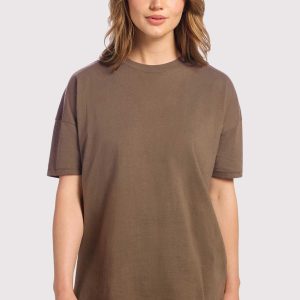 Soft Cotton Oversized Tee | Mocha