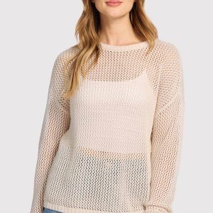 Open Knit Sweater | Bone