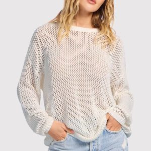 Open Knit Sweater | White