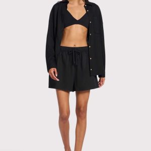 Linen Beach Short | Black