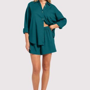 Linen Beach Short | Faded Lagoon