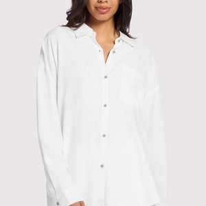 Linen Boyfriend Shirt | White