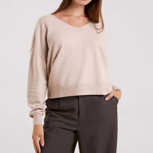 Luxe Knit V-Neck Sweater | Doe