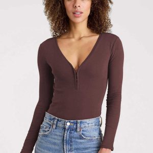 Hook & Eye Bodysuit | Coffee