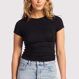 Slinky Rib Tee | Black