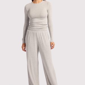 Slinky Rib Lounge Pant | Heather Grey