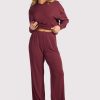 Slinky Rib Lounge Pant | Merlot