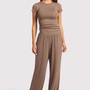 Slinky Rib Lounge Pant | Mocha