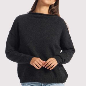 Cozy Knit Mockneck Sweater | Black