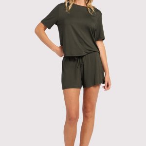 Pajama Short Set | Darkest Olive