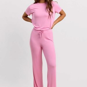 Ribbed Pajama Set | Bubblegum Pink