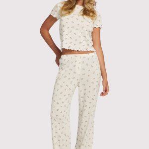 Pointelle Pajama Pant Set | Ditsy Pearl