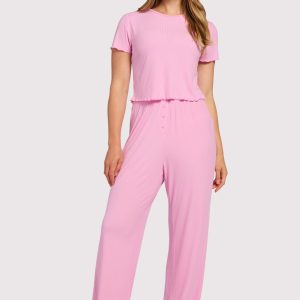 Mini Rib Pajama Set | Bubblegum Pink