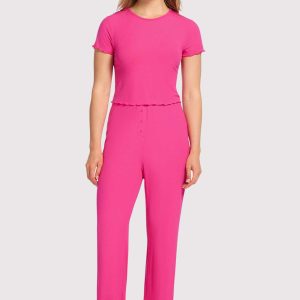 Mini Rib Pajama Set | Fuchsia
