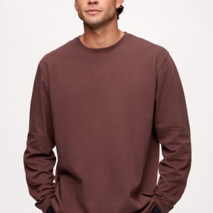 Vintage Cotton Men's Long Sleeve Everyday T-Shirt | Coffee