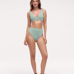 High Waist Bikini Bottom | Crispy Pistachio